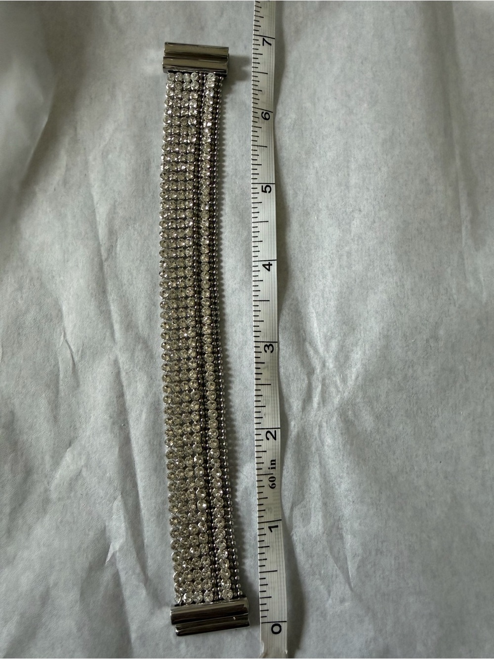 Swarovski Multi-Strand Crystal Mesh Bracelet with Magnetic Bar Clasp - Picture 7 of 7